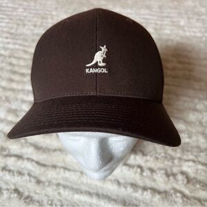 Kangol Brown Fitted Baseball Cap Classic Kangaroo Logo Hat